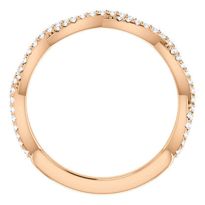 Diamond Twist Wedding Band - I Heart Moissanites