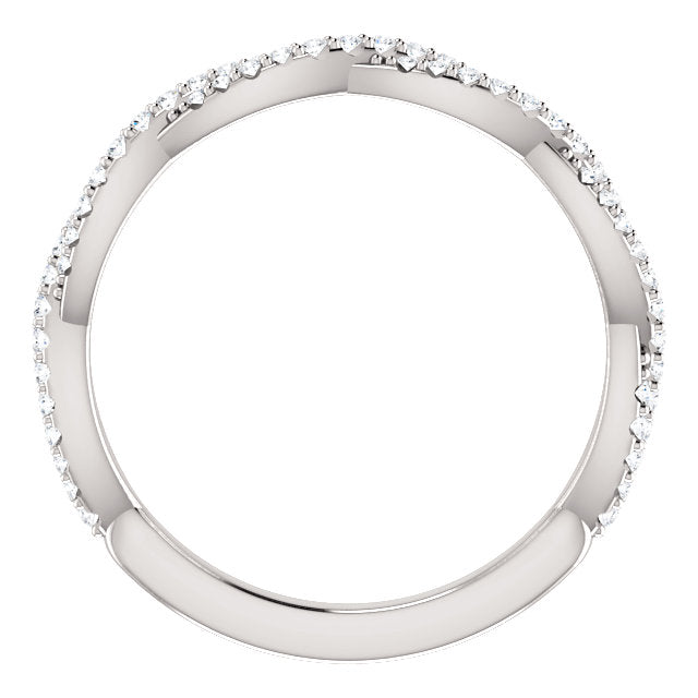 Diamond Twist Wedding Band - I Heart Moissanites