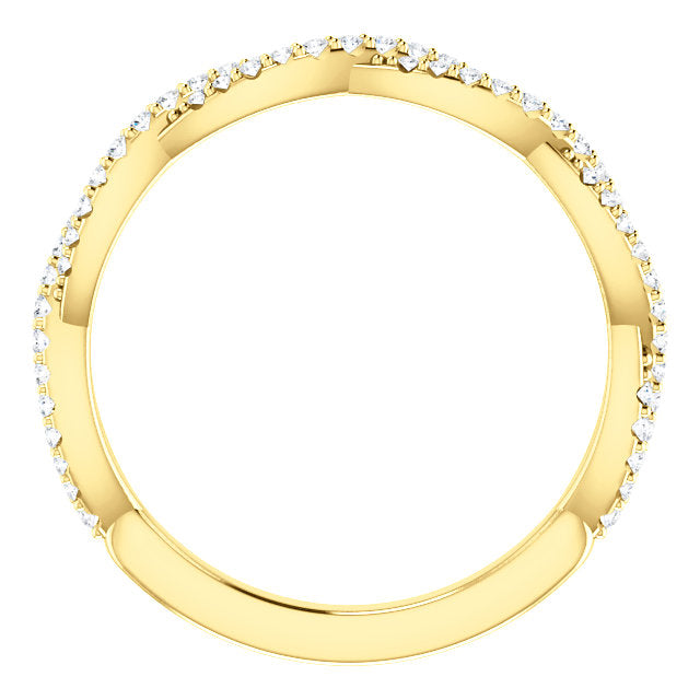 Diamond Twist Wedding Band - I Heart Moissanites