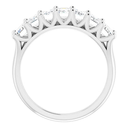 Seven Stone Emerald Cut Anniversary Band