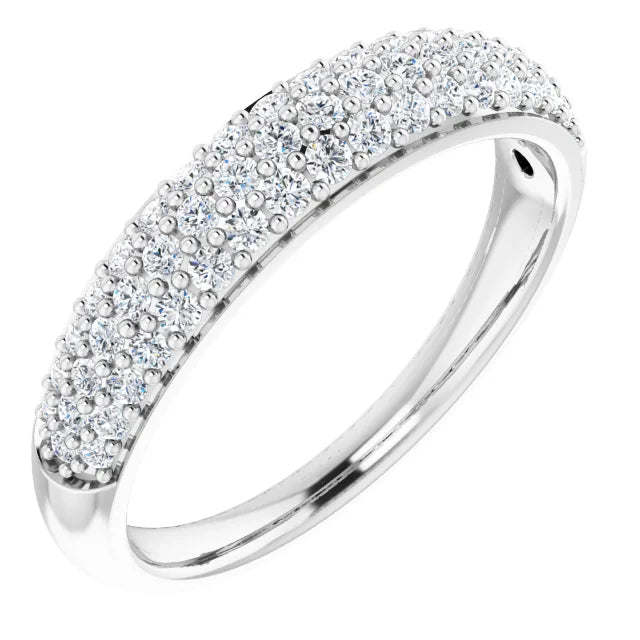 Pave Cluster Anniversary Ring