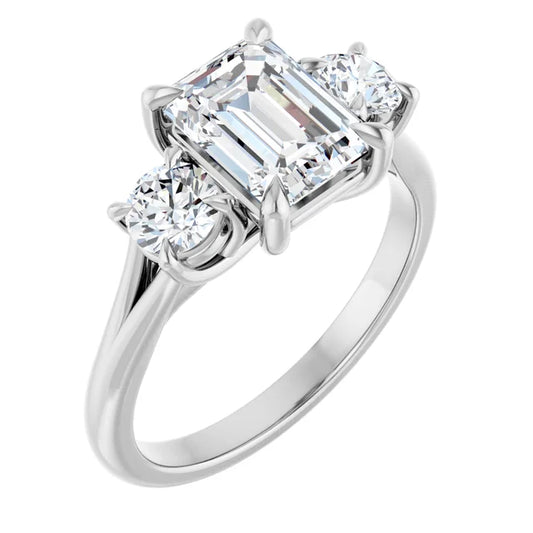Emerald White Gold Accent Engagement Ring