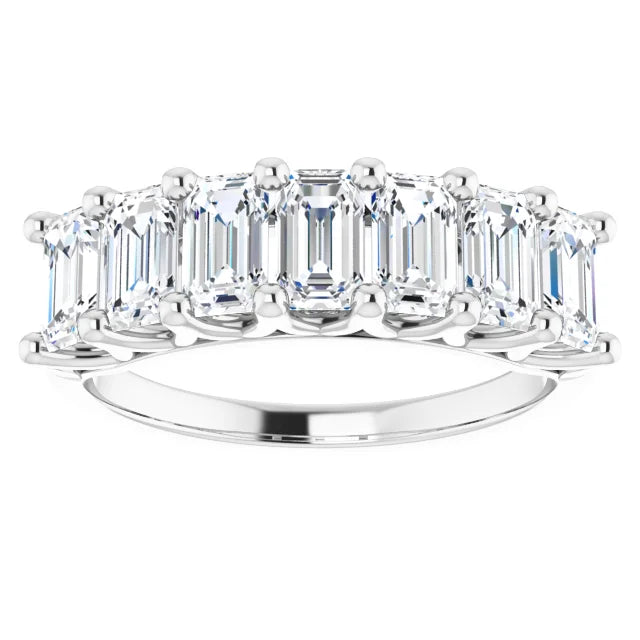 Seven Stone Emerald Cut Anniversary Band