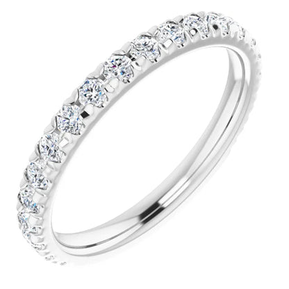 Round Brilliant French Set Wedding Band