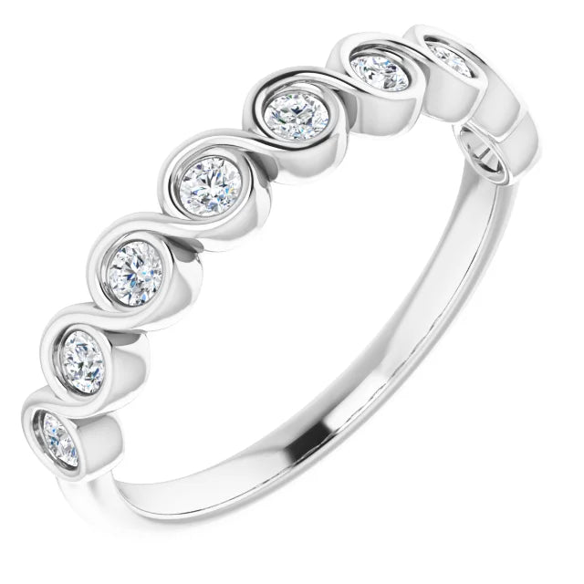 Round Brilliant Bezel Set Anniversary Band