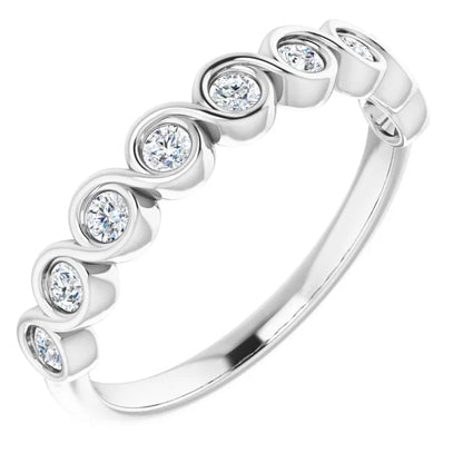 Round Brilliant Bezel Set Anniversary Band