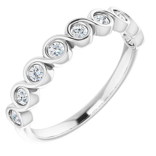 Round Brilliant Bezel Set Anniversary Band