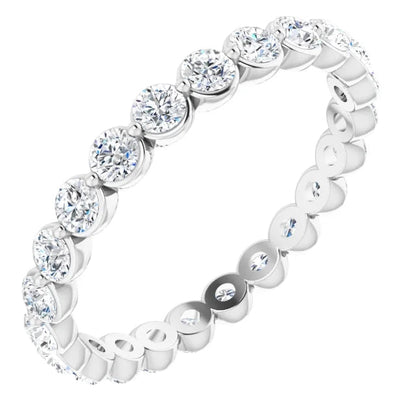 Round Brilliant Moissanite Eternity Band - I Heart Moissanites