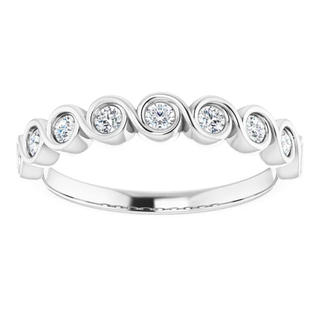 Round Brilliant Bezel Set Anniversary Band