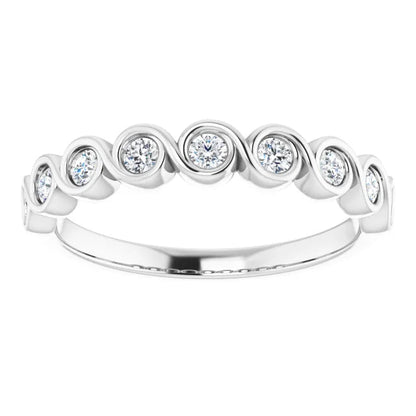 Round Brilliant Bezel Set Anniversary Band