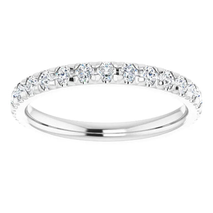 Round Brilliant French Set Wedding Band