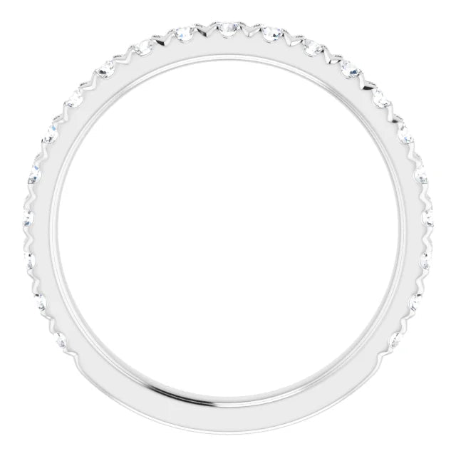 Round Brilliant French Set Wedding Band
