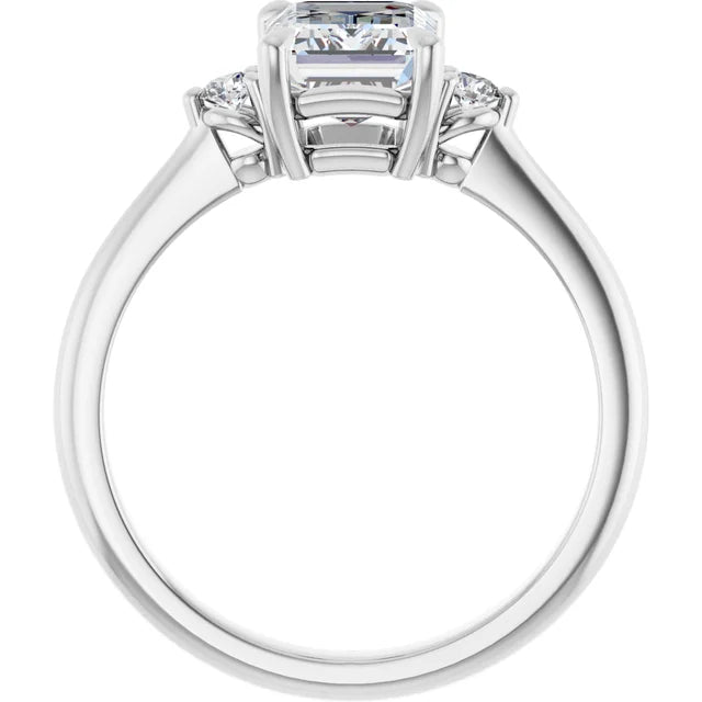 Emerald White Gold Accent Engagement Ring