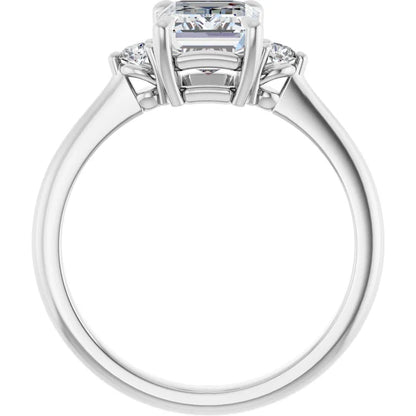 Emerald White Gold Accent Engagement Ring