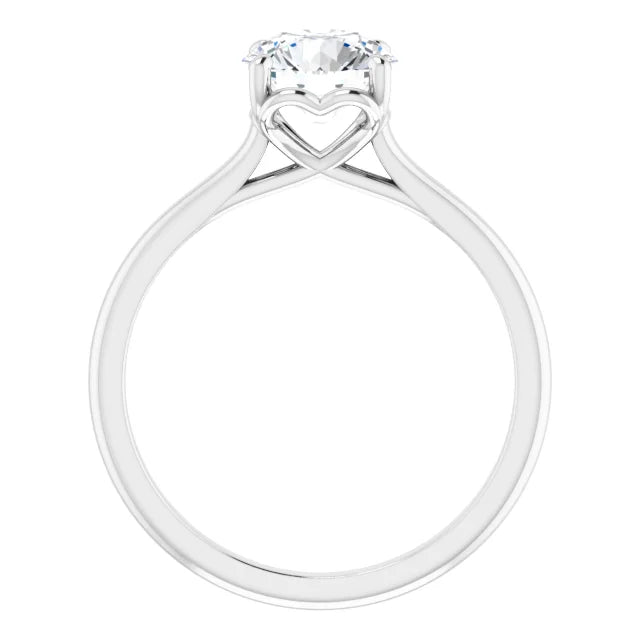 Round Brilliant White Gold Four Claw Solitaire Lab Diamond Engagement Ring 