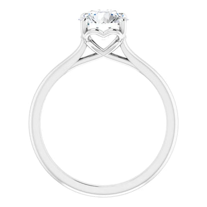 Round Brilliant White Gold Four Claw Solitaire Lab Diamond Engagement Ring 
