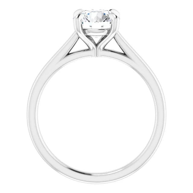 Round Brilliant White Gold Four Claw Solitaire Lab Diamond Engagement Ring 