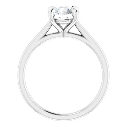 Round Brilliant White Gold Four Claw Solitaire Lab Diamond Engagement Ring 