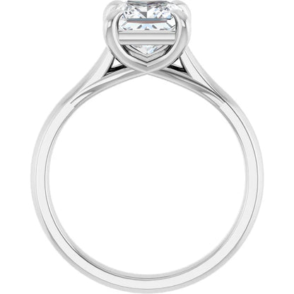 Four Claw Princess White Gold Solitaire Lab Diamond Engagement Ring