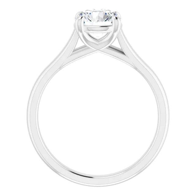 Four Claw Round Brilliant White Gold Solitaire Lab Diamond Engagement Ring
