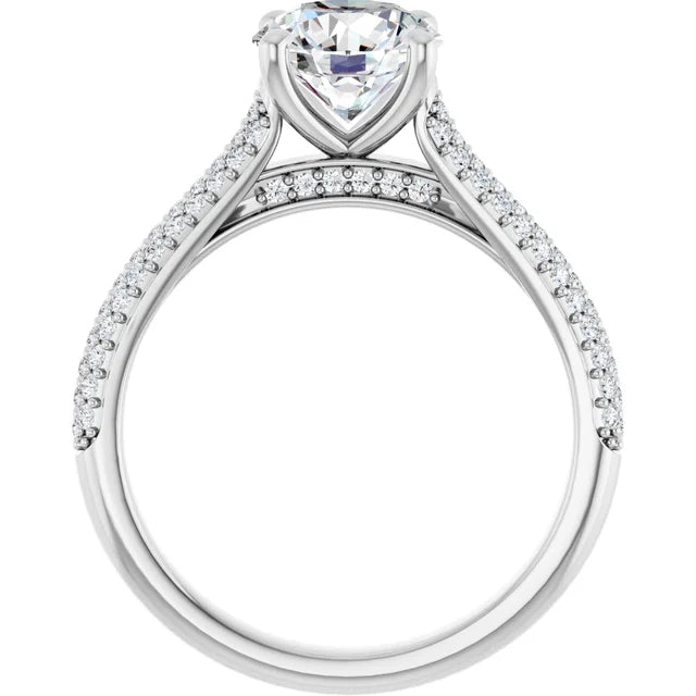 Round Brilliant Pave Style Engagement Ring