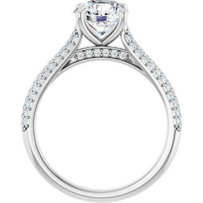 Round Brilliant Pave Style Engagement Ring