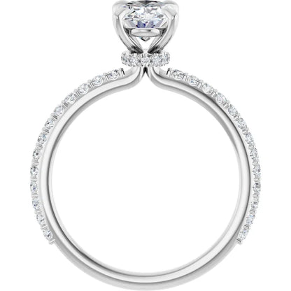 Oval White Gold Claw Set Style Engagement Ring 