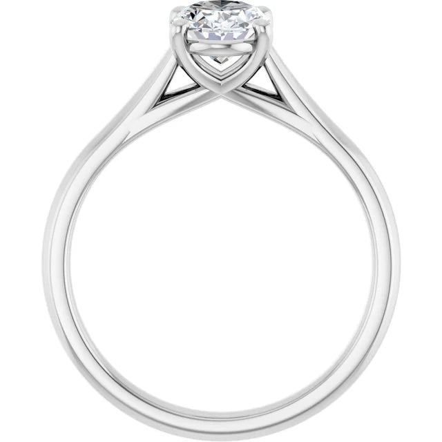 Four Claw Oval Solitaire Engagement Ring