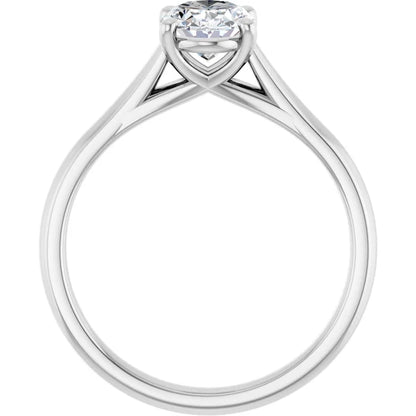Four Claw Oval Solitaire Engagement Ring
