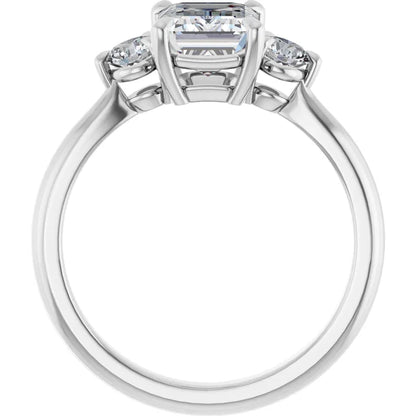 Emerald White Gold Accent Engagement Ring