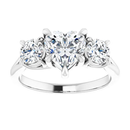 Heart White Gold Accent Engagement Ring