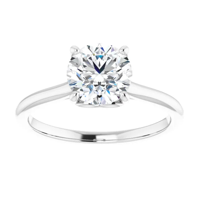 Round Brilliant White Gold Four Claw Solitaire Lab Diamond Engagement Ring 
