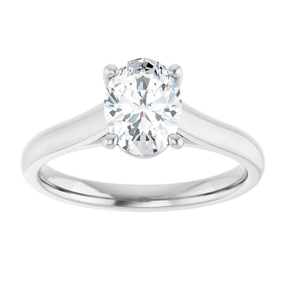 Four Claw Oval Solitaire Engagement Ring