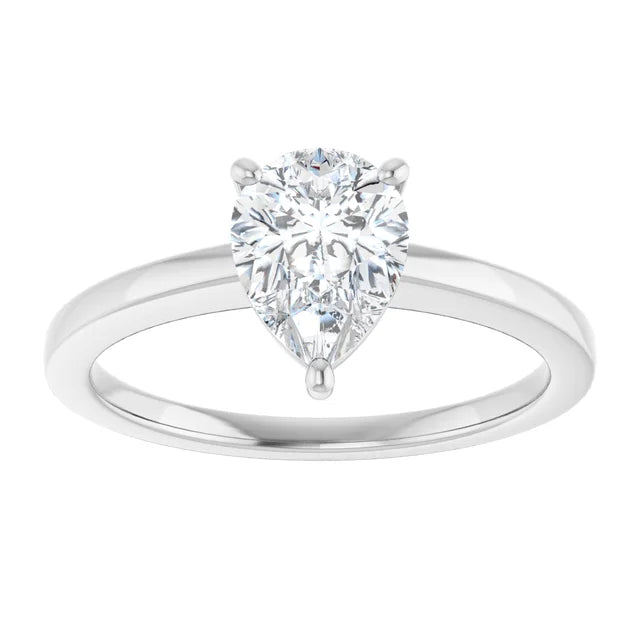 Pear White Gold Solitaire Style Engagement Ring