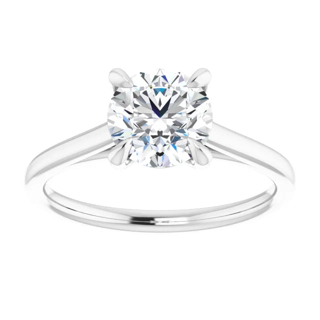Round Brilliant White Gold Four Claw Solitaire Lab Diamond Engagement Ring 