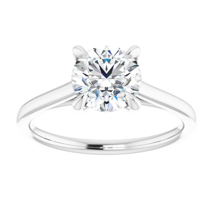 Round Brilliant White Gold Four Claw Solitaire Lab Diamond Engagement Ring 