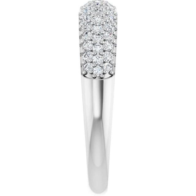Pave Cluster Anniversary Ring