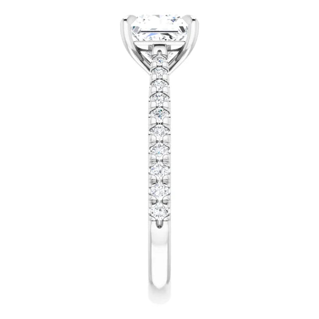 Princess White Gold Claw Set Style Engagement Ring