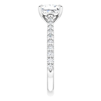 Princess White Gold Claw Set Style Engagement Ring
