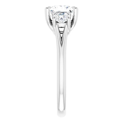 Princess White Gold Accent Engagement Ring