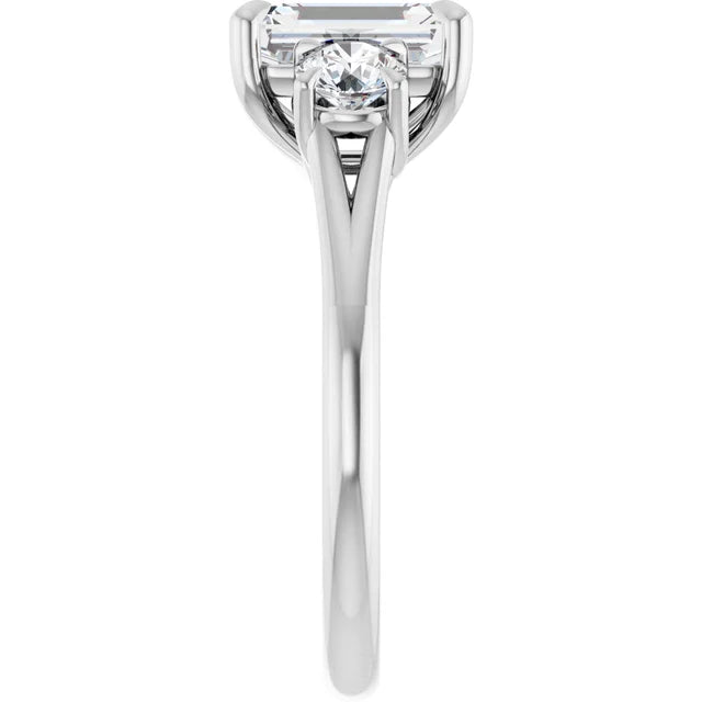 Emerald White Gold Accent Engagement Ring