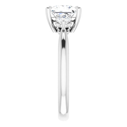 Princess White Gold Accent Engagement Ring