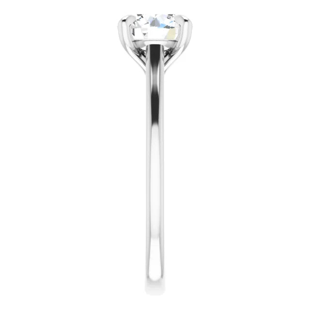 Round Brilliant White Gold Four Claw Solitaire Lab Diamond Engagement Ring 