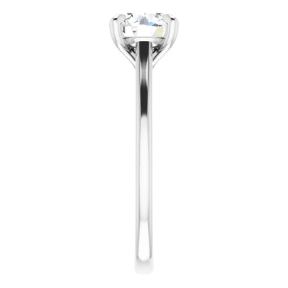 Round Brilliant White Gold Four Claw Solitaire Lab Diamond Engagement Ring 