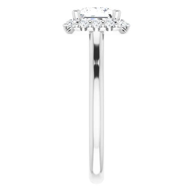 Princess Halo Solitaire White Gold Lab Diamond Engagement Ring 