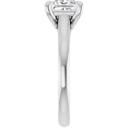 Four Claw Princess White Gold Solitaire Lab Diamond Engagement Ring