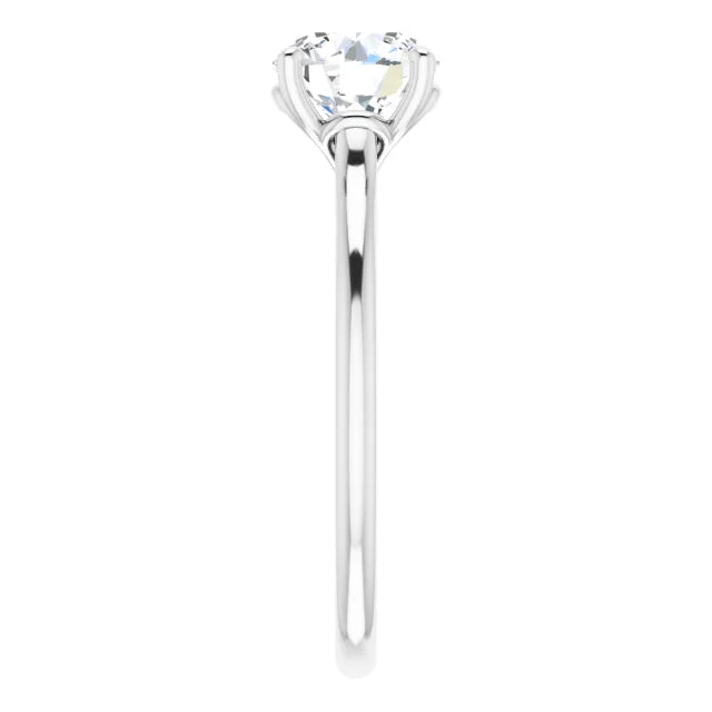Round Brilliant White Gold Four Claw Solitaire Lab Diamond Engagement Ring 