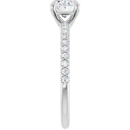 Oval White Gold East West Style Engagement Ring