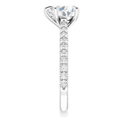 Heart White Gold Claw Set Style Engagement Ring