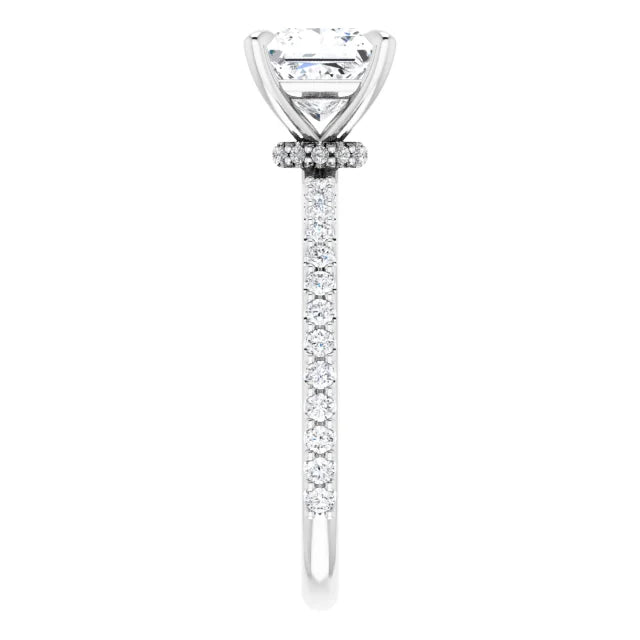 Princess White Gold Claw Set Style Engagement Ring 